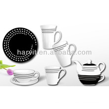 Black White Ceramic Breakfast Kids Set